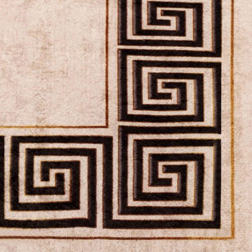 Tæppe løber MARSA - sort kant, 100 × 150 cm, polyester med skridsikker PVC-bagside