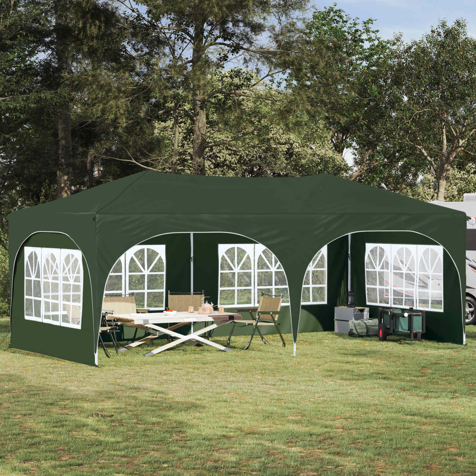 Pop-up Festtelt Grøn 575 x 288 x 245 cm Oxford stof billede