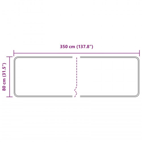 Løber tæppe MARSA - sort kant 80 x 350 cm, polyester/PVC