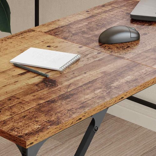 L-formet skrivebord - gammelt træ, 149 x 149 x 75 cm
