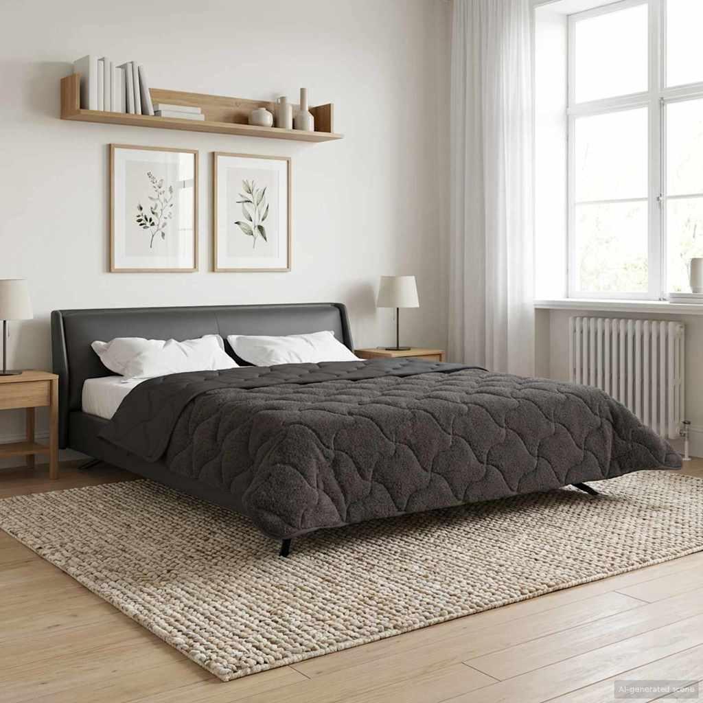 Vinter dyne Antracit 200 x 220 cm Mikrofiber og Teddy fleece billede