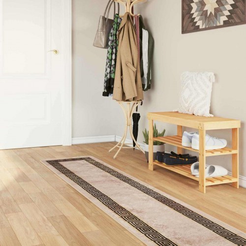 Løber-tæppe Marsa - sort 50 × 300 cm, polyester med skridsikker PVC
