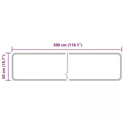 Løber-tæppe Marsa - sort 50 × 300 cm, polyester med skridsikker PVC