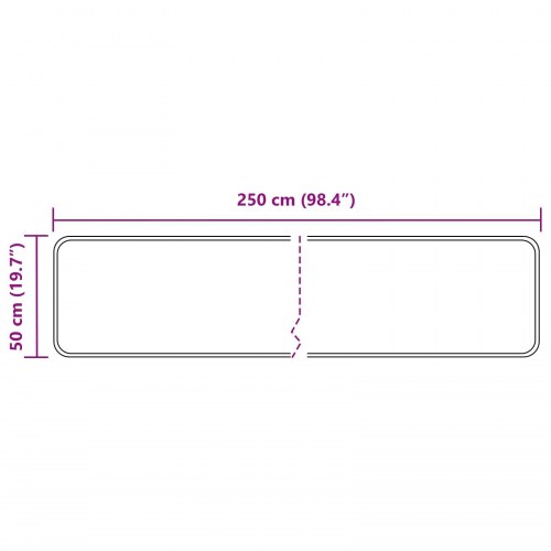 Løber tæppe MARSA - sort, 50 × 250 cm, polyester med skridsikker PVC-bagside