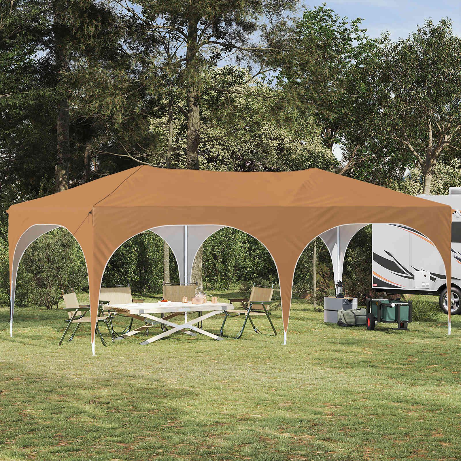 Pop-up Festtelt Beige 575 x 288 x 245 cm Oxford stof billede