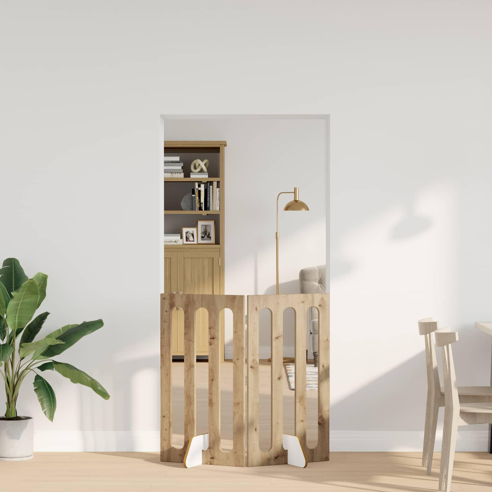 Foldbar hundegård 2 stk Artisan Eg 100,5 x 38 x 90 cm billede