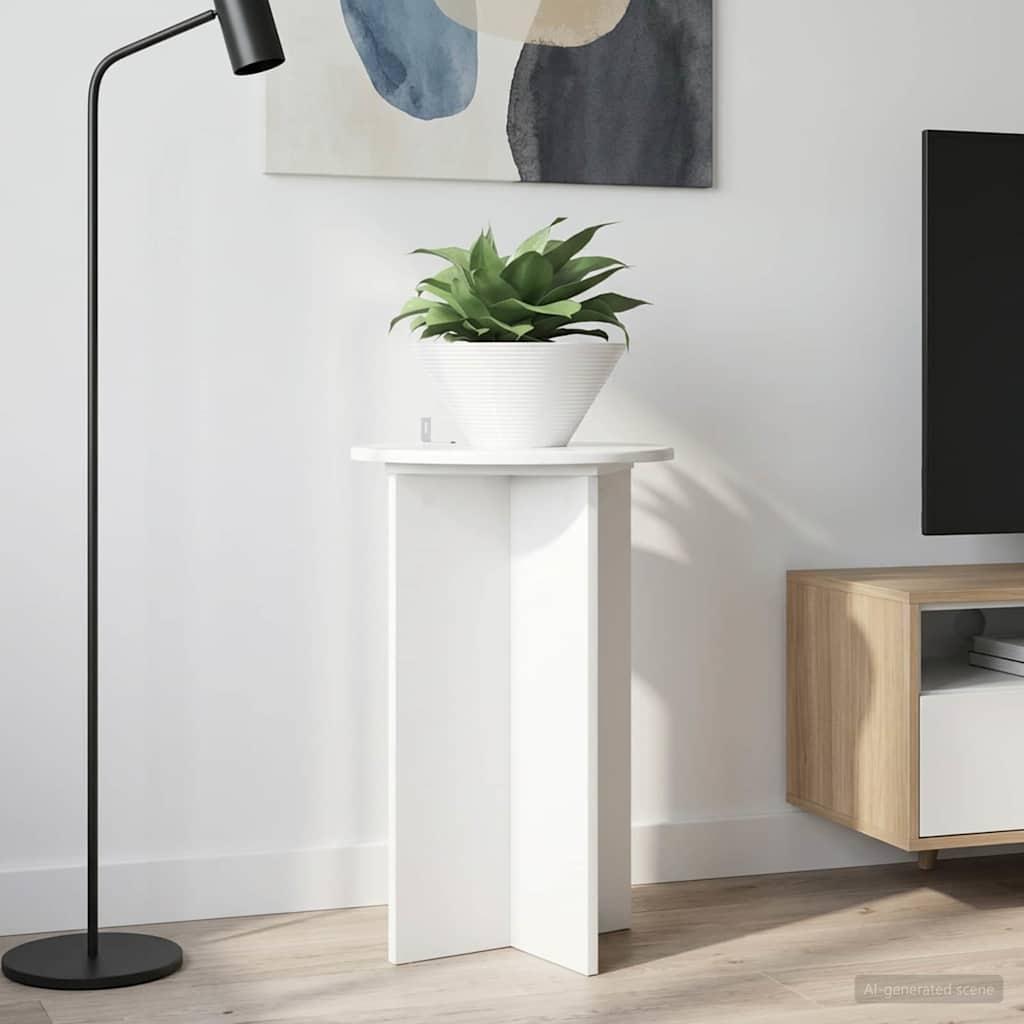 Planteholder 2 stk Hvid højglans Ø40 x 60 cm Konstrueret træ billede