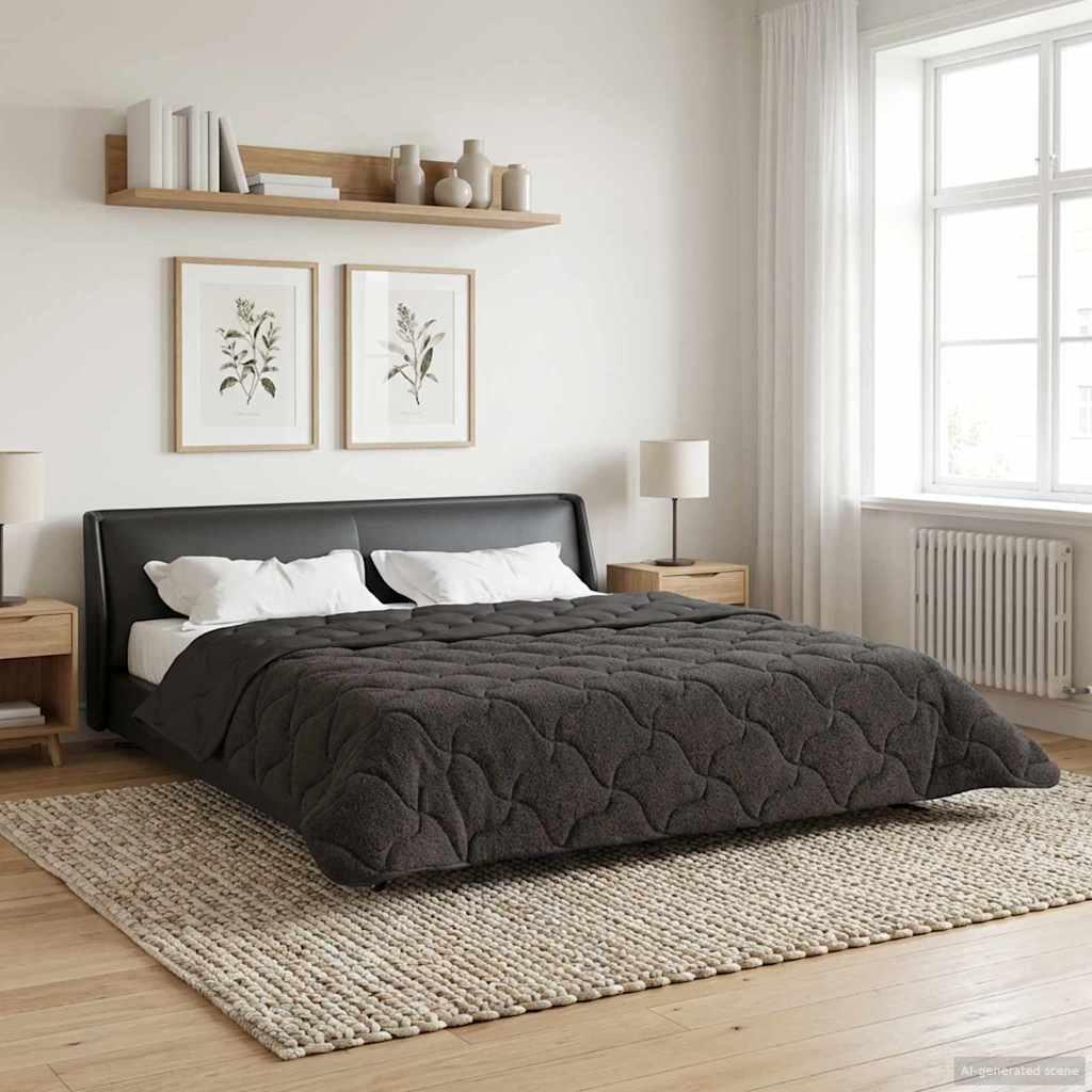 Vinter dyne Antracit 200 x 200 cm Mikrofiber og Teddy fleece billede