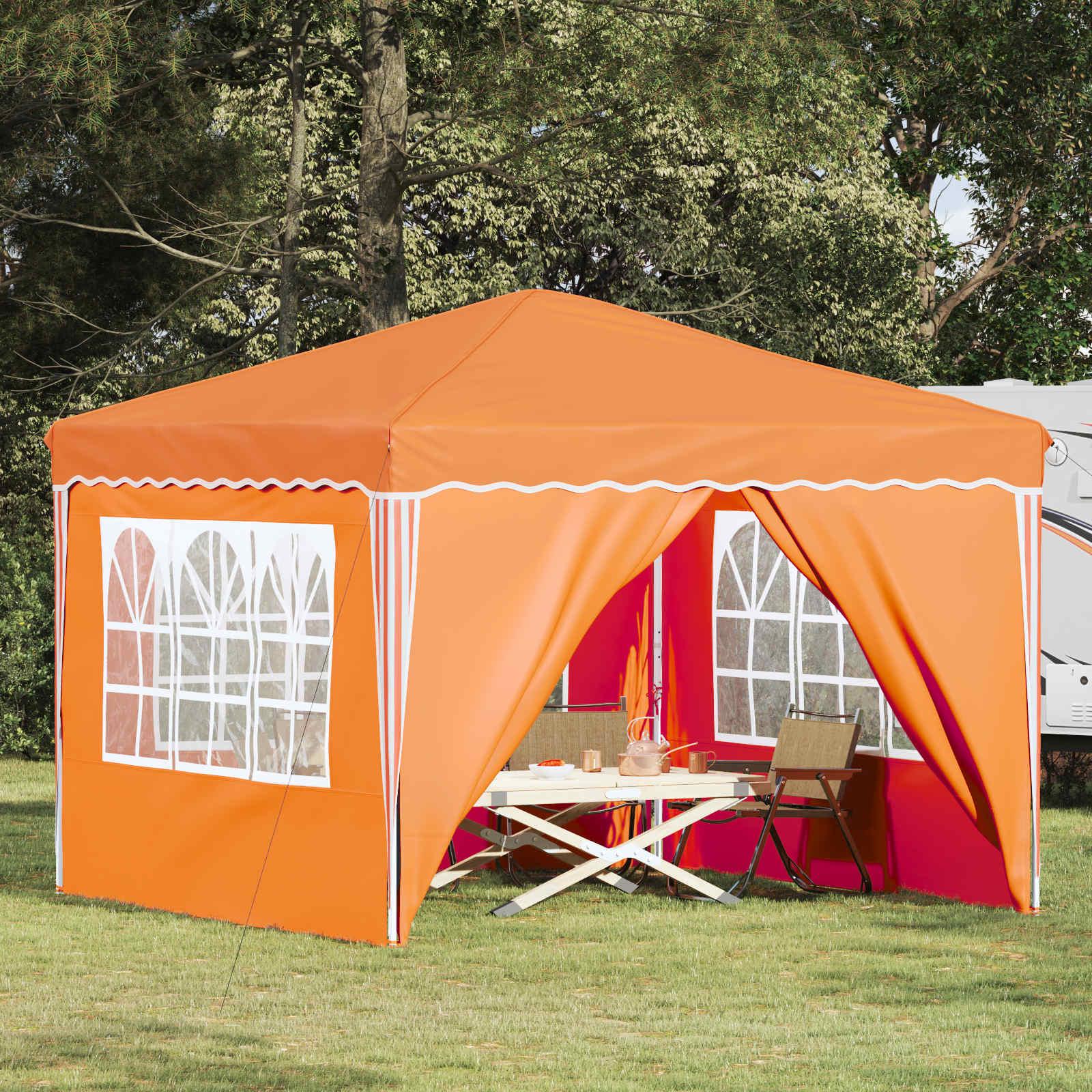 Pop-up Festtelt Orange 288 x 288 x 245 cm Oxford stof billede