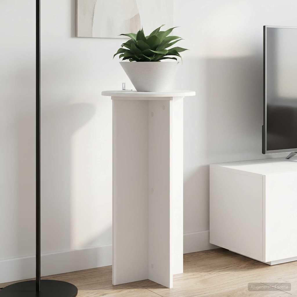 Planteholder 2 stk Hvid Ø40 x 80 cm Konstrueret træ billede