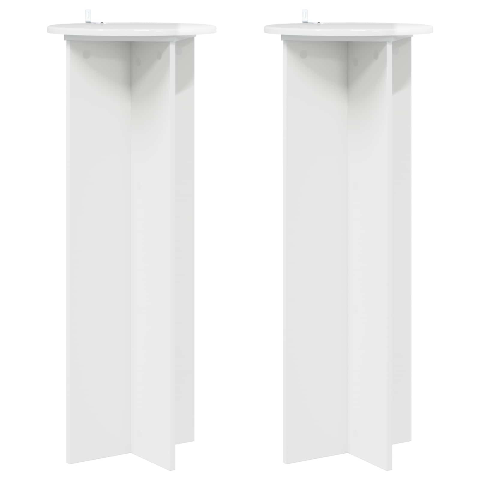 Planteholder 2 stk Hvid højglans Ø40 x 100 cm Konstrueret træ billede