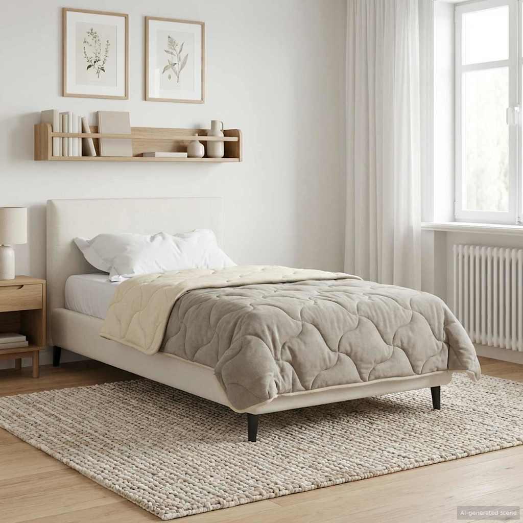 Helårs dyne Creme 155 x 220 cm Mikrofiber og Teddy fleece billede