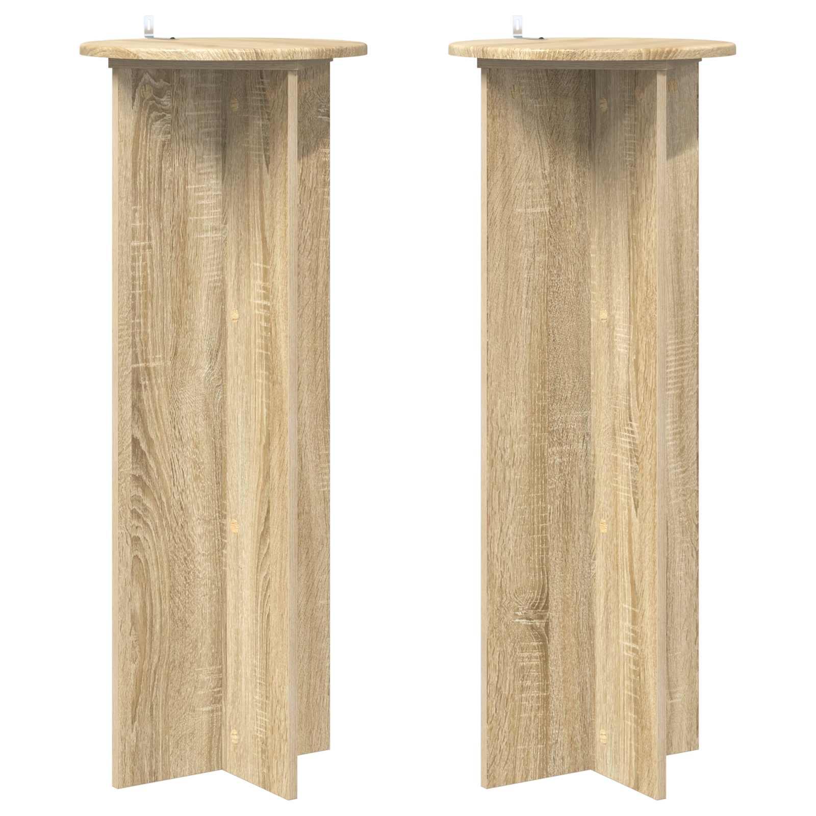 Planteholder 2 stk Sonoma-eg Ø40 x 100 cm Konstrueret træ billede