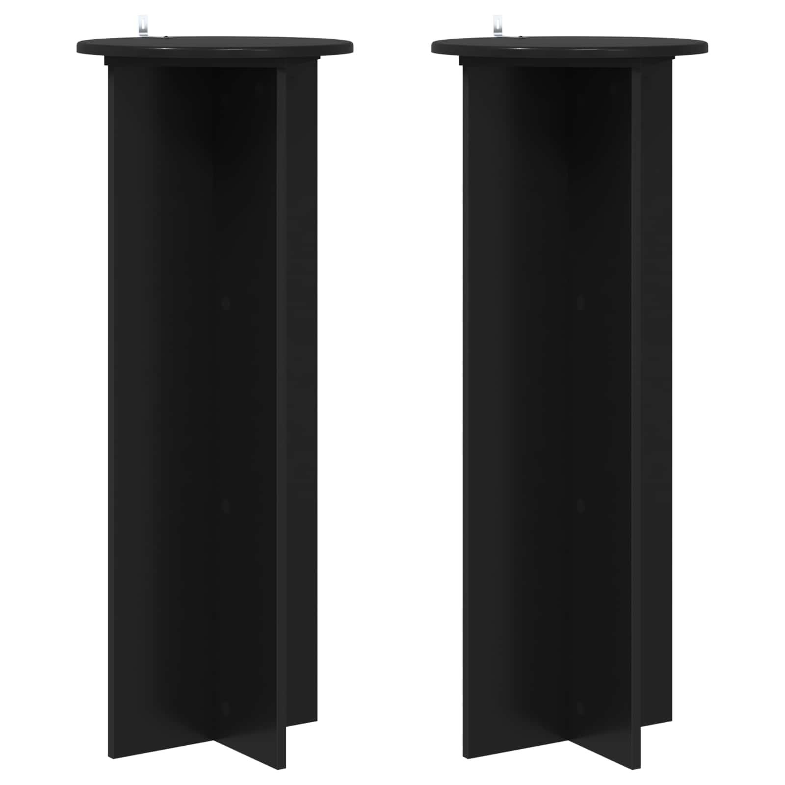 Planteholder 2 stk Sort Ø40 x 100 cm Konstrueret træ billede