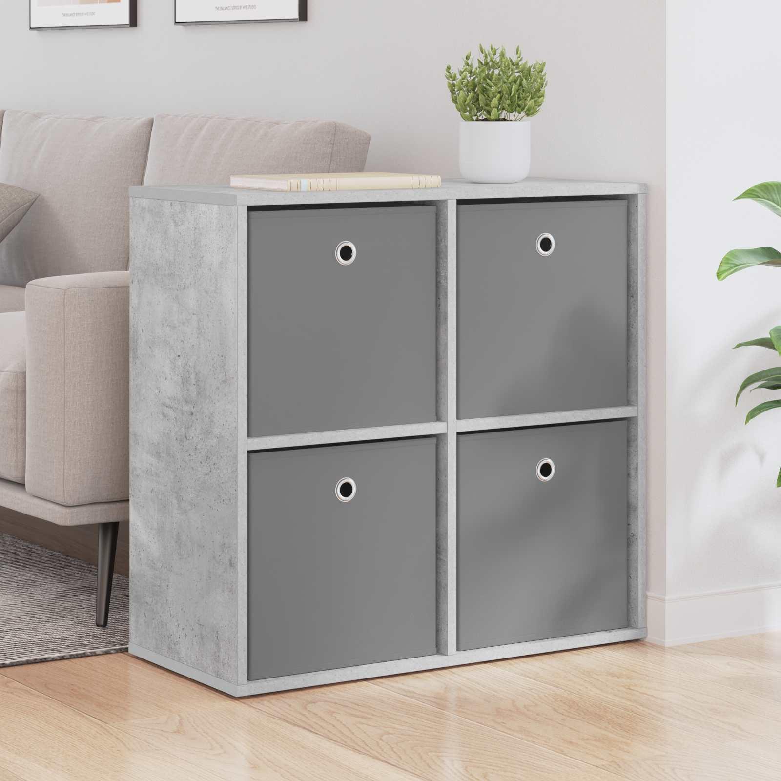 Sidebord med skuffe Beton Grå 68,5 x 32 x 67 cm billede