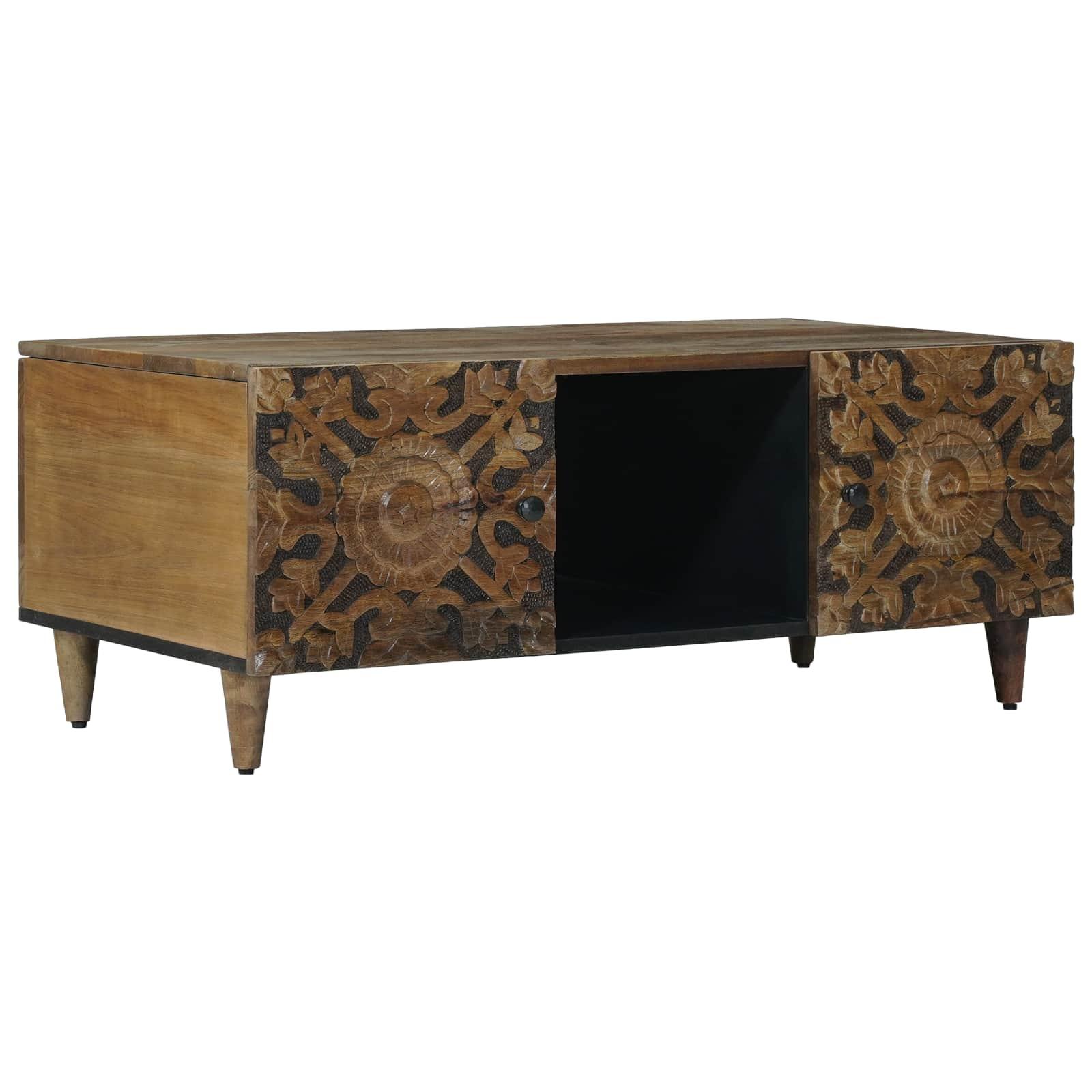 Sofabord Brun 100 x 54 x 40 cm Massivt mangotræ billede