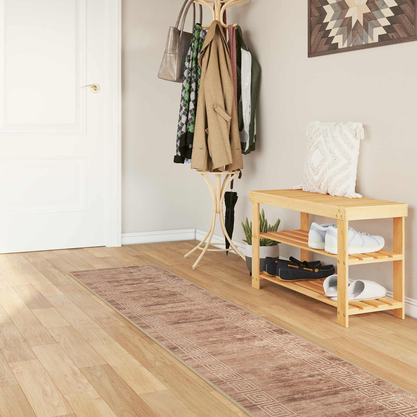 Løber tæppe MARSA - hvid 50 × 350 cm, polyester med skridsikker PVC billede