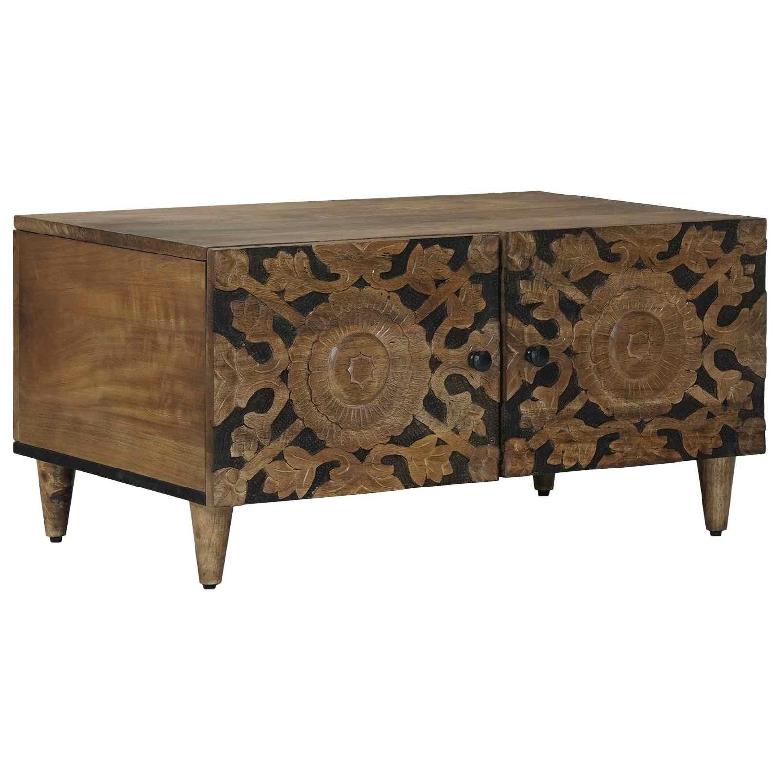 Sofabord Brun 80 x 50 x 40 cm Massivt mangotræ billede