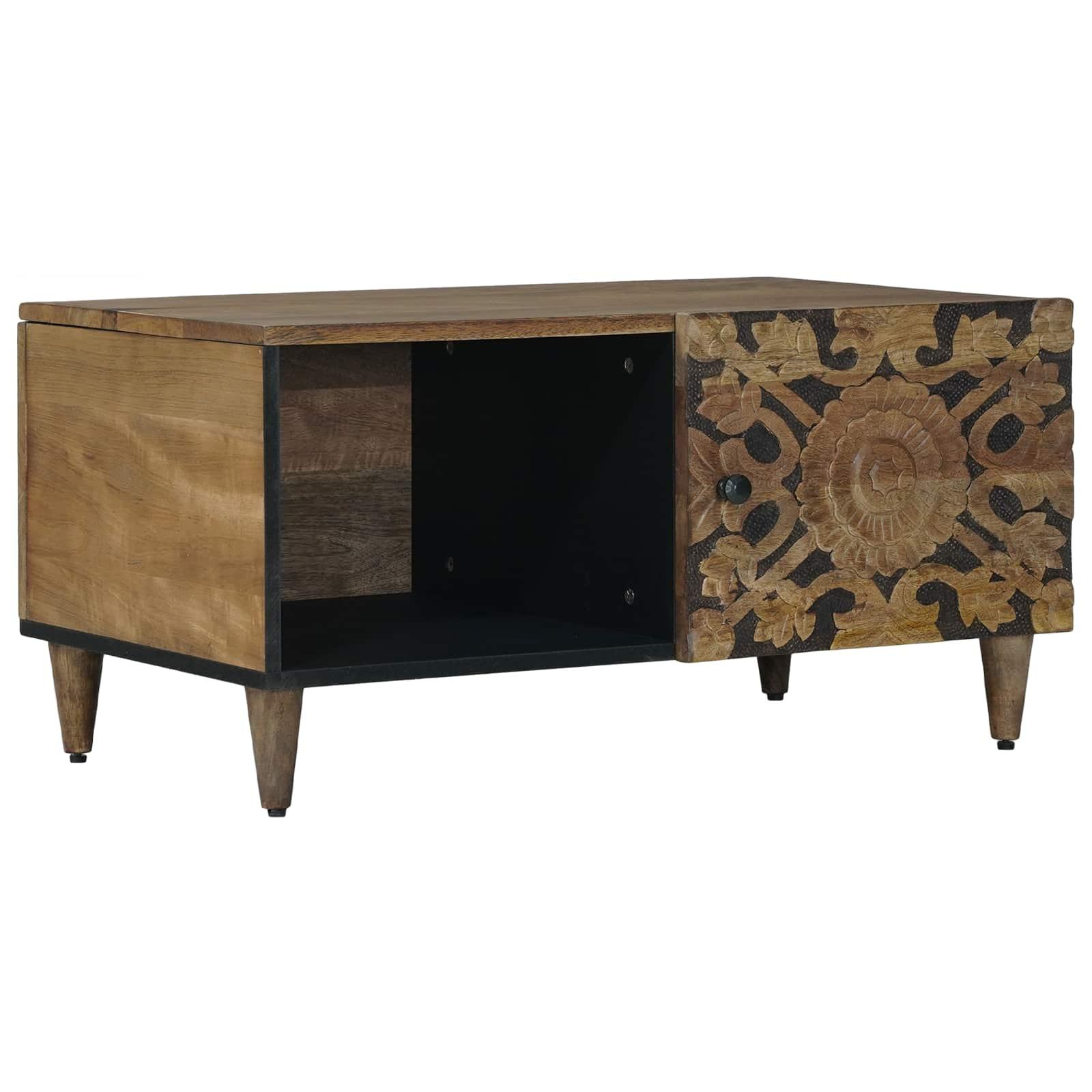 Sofabord Brun 80 x 50 x 40 cm Massivt mangotræ billede