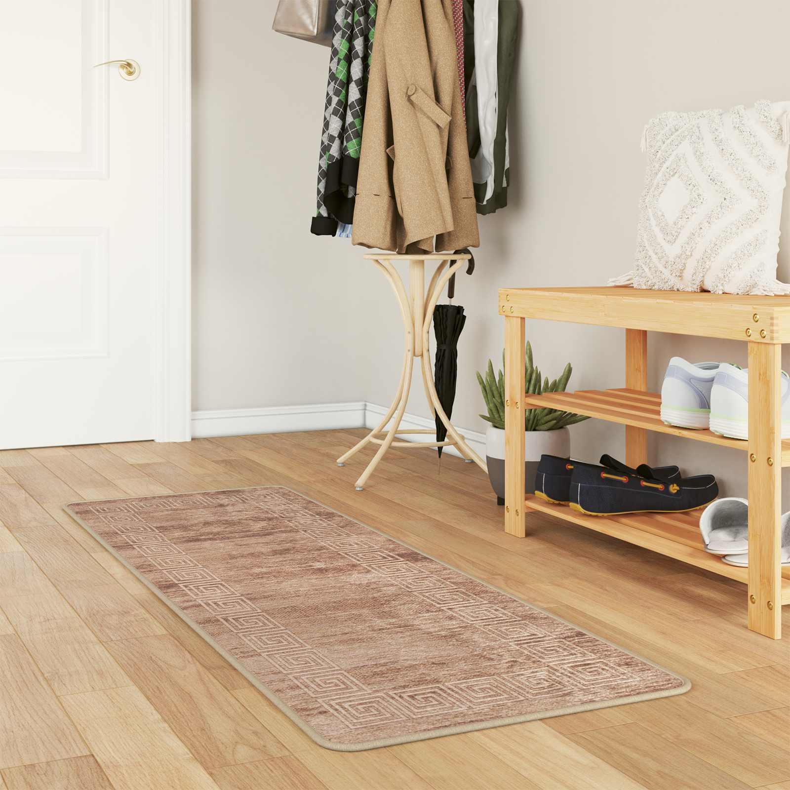 Løber tæppe Marsa - hvid 50 × 150 cm, polyester med skridsikker PVC billede