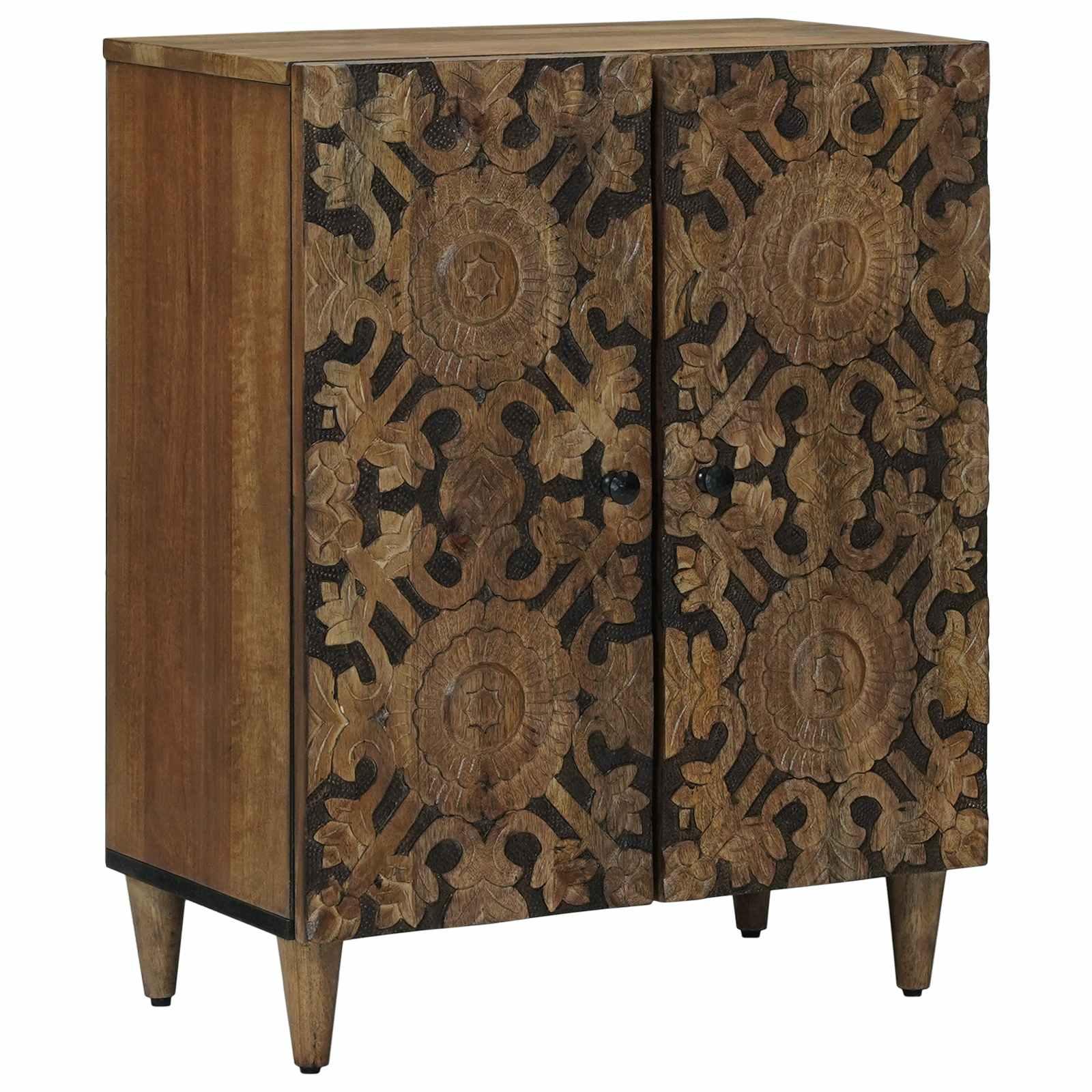Opbevarings Sidebord Brun 60 x 33,5 x 75 cm Massivt mangotræ billede