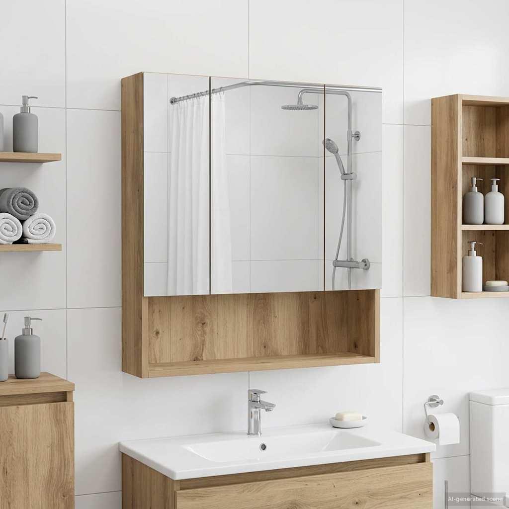 Badeværelsesspejlskab med hylde Artisan eg 60 x 14.5 x 70 cm billede