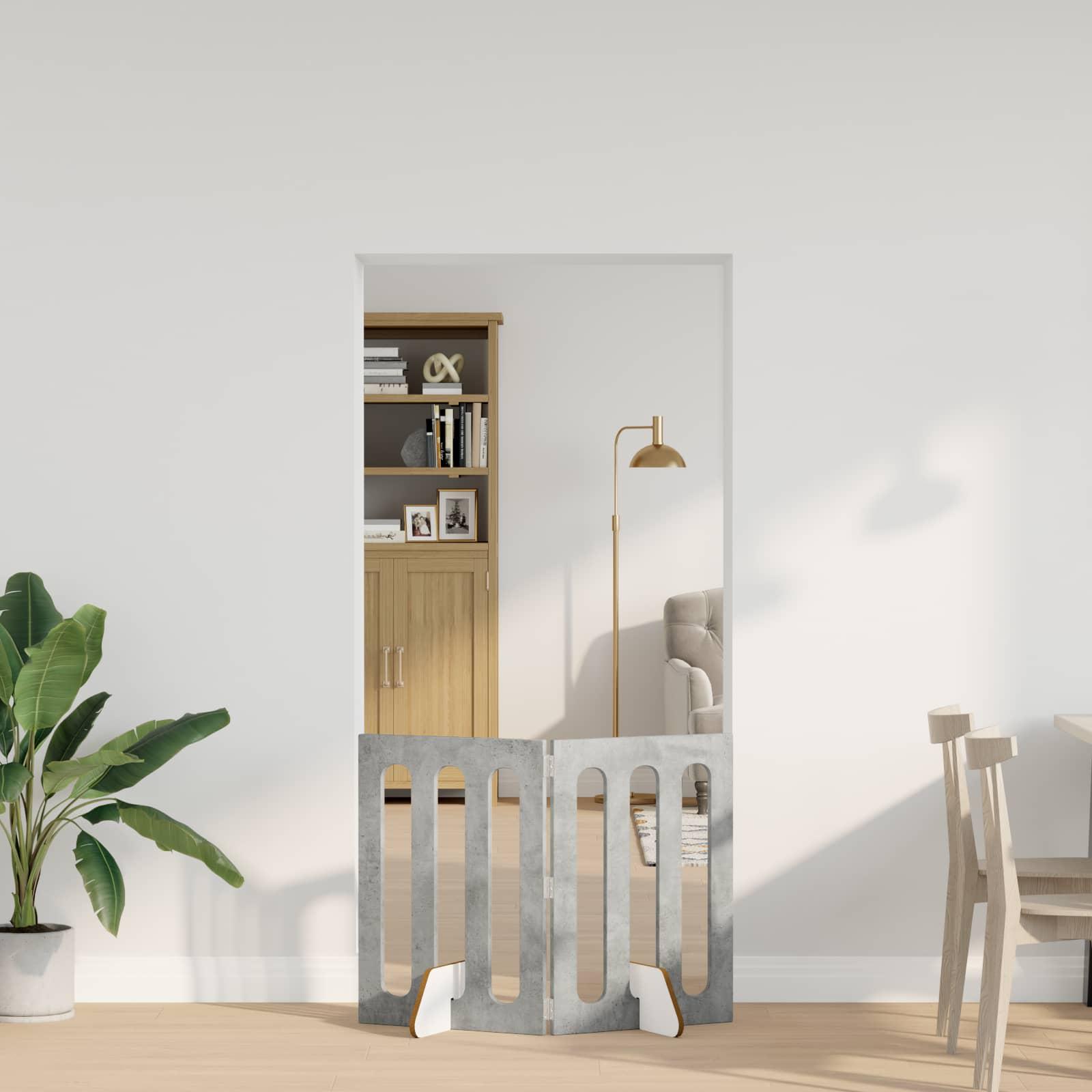 Foldbar hundegård 2 stk BetonGrå 100,5 x 38 x 70 cm billede