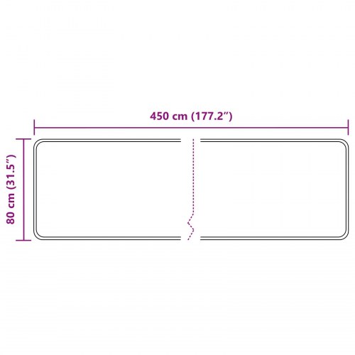 Løber tæppe MARSA - sort 80 × 450 cm, polyester med skridsikker PVC-bagside