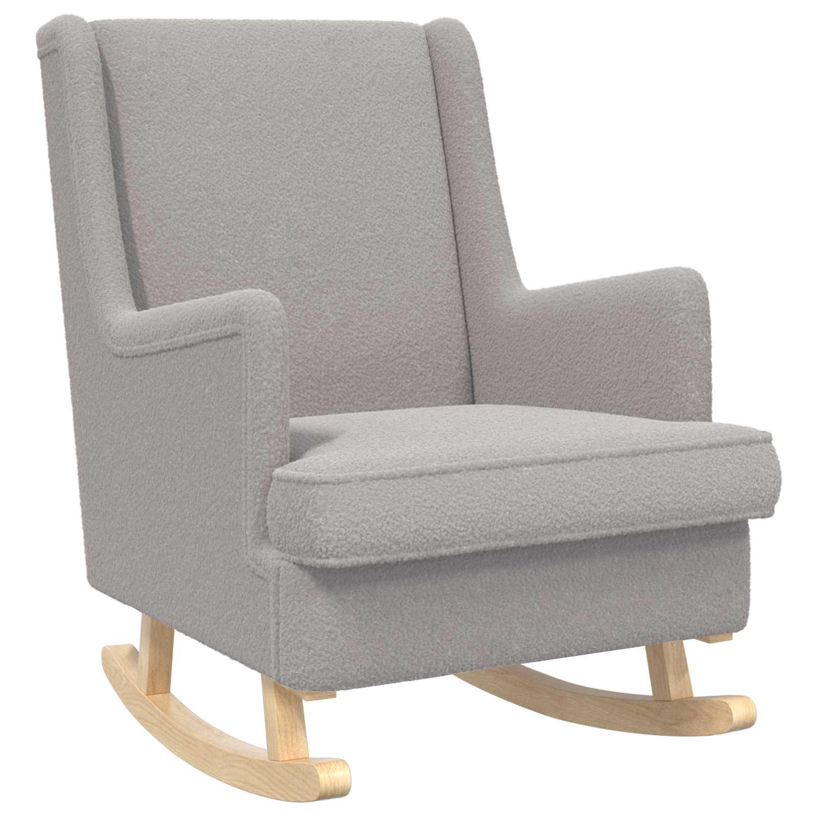 Gyngestol i lysegrå bouclé - 62 × 80 × 85 cm billede