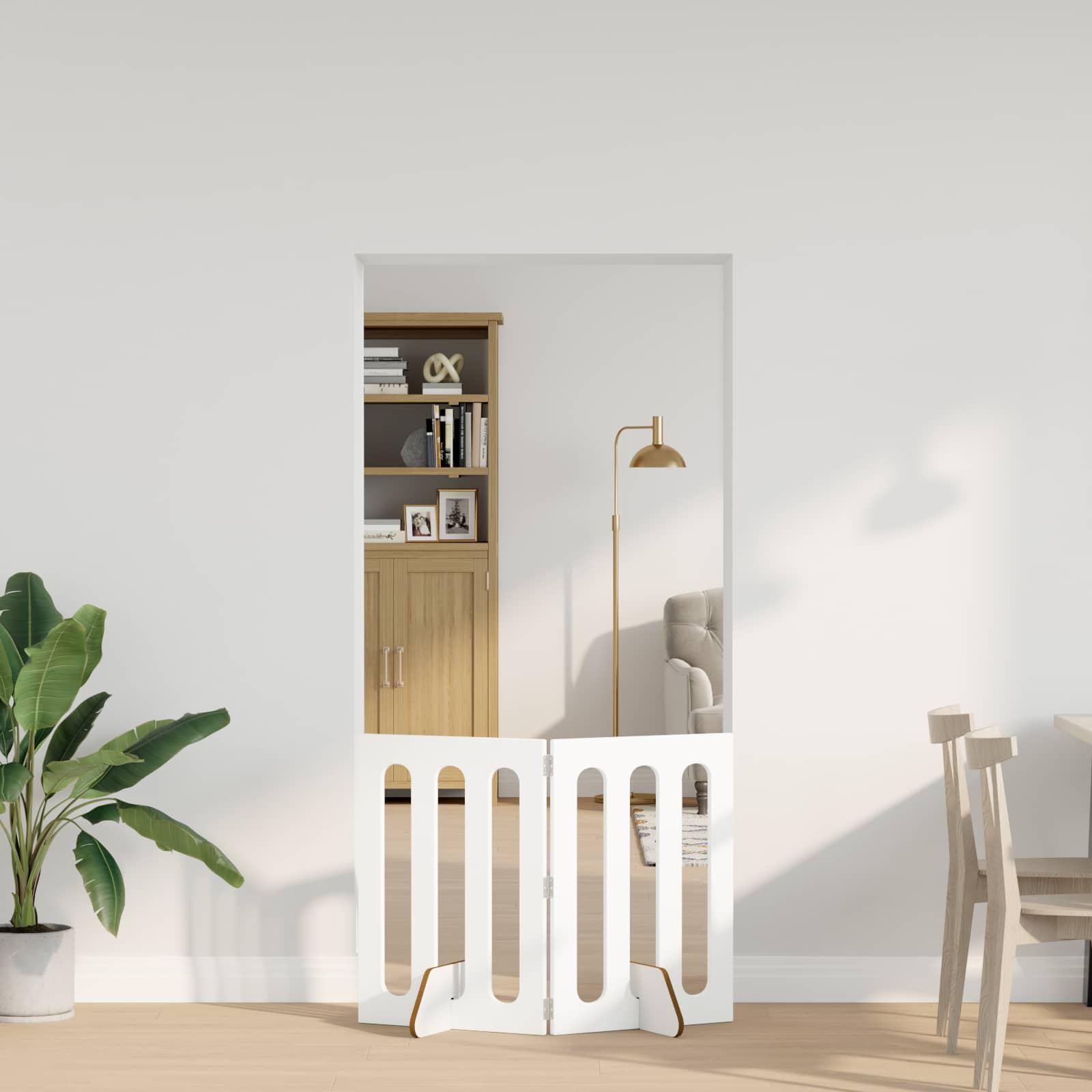 Foldbar hundegård 2 stk Hvid 100,5 x 38 x 70 cm Konstrueret træ billede