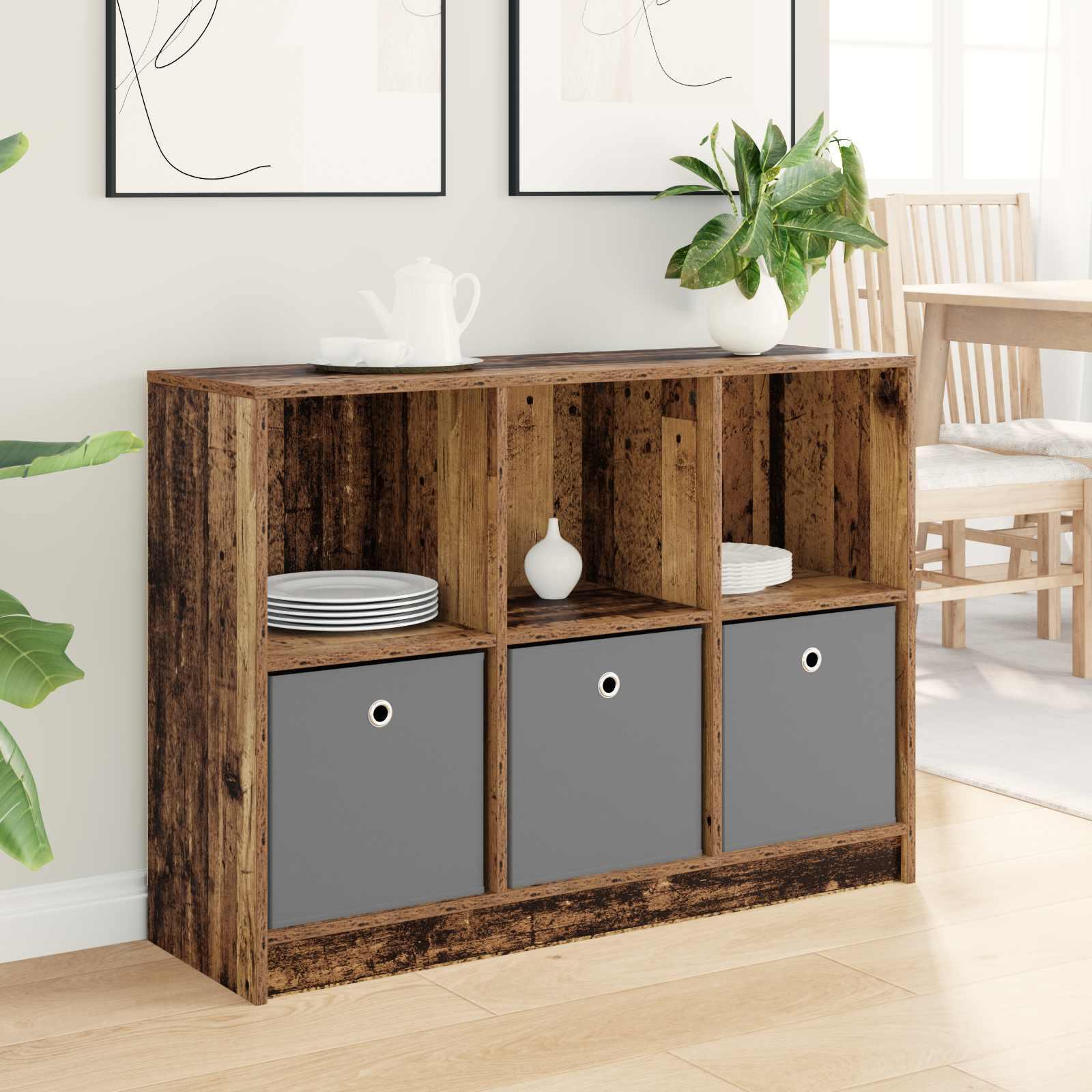 Sidebord med skuffe Gammelt træ 102 x 32 x 73,5 cm billede