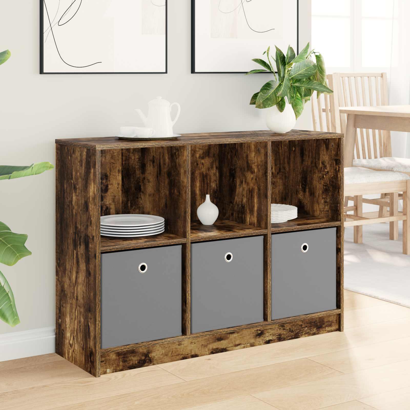 Sidebord med skuffe Røget eg 102 x 32 x 73,5 cm billede