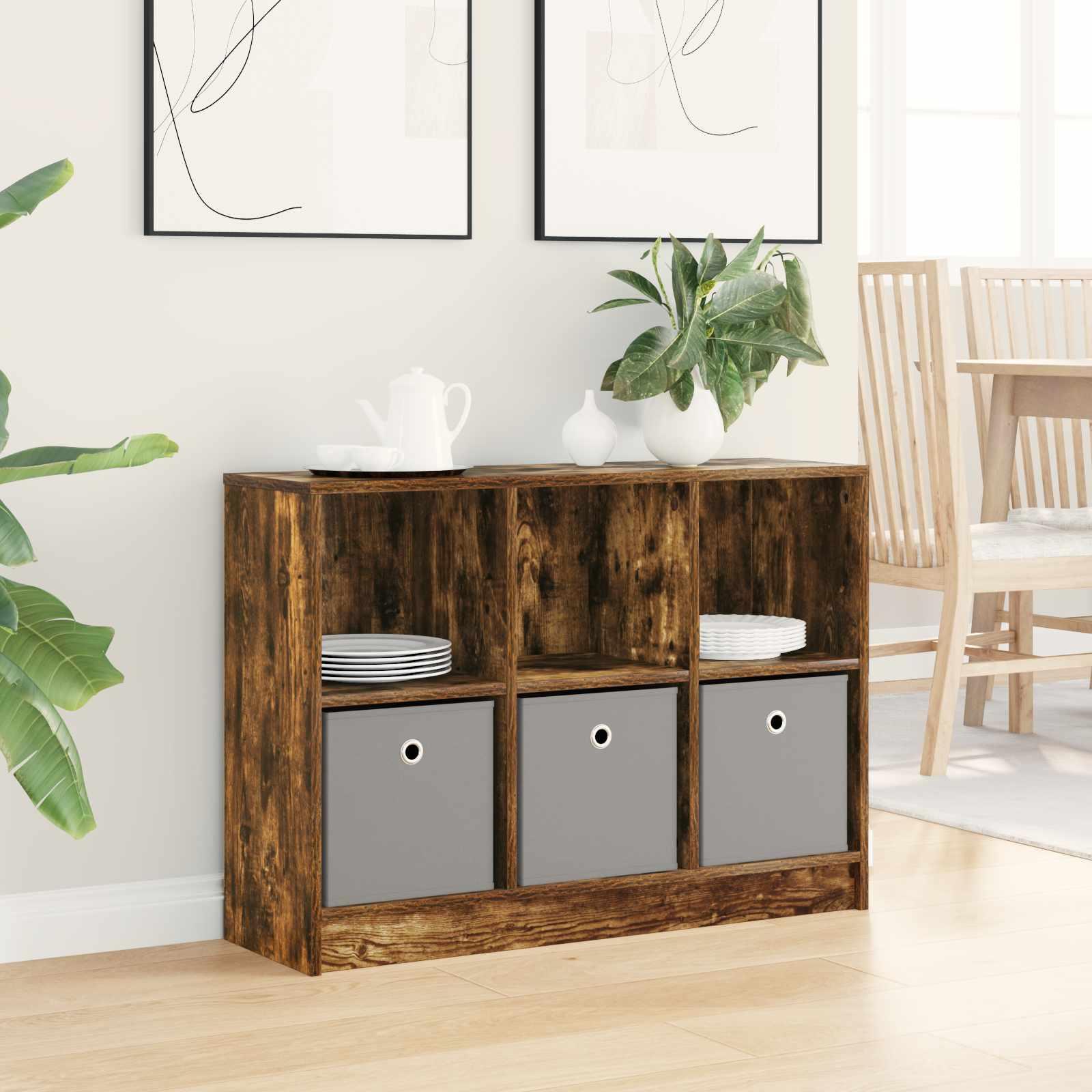 Sidebord med skuffe Røget eg 88,5 x 27,5 x 63,5 cm billede
