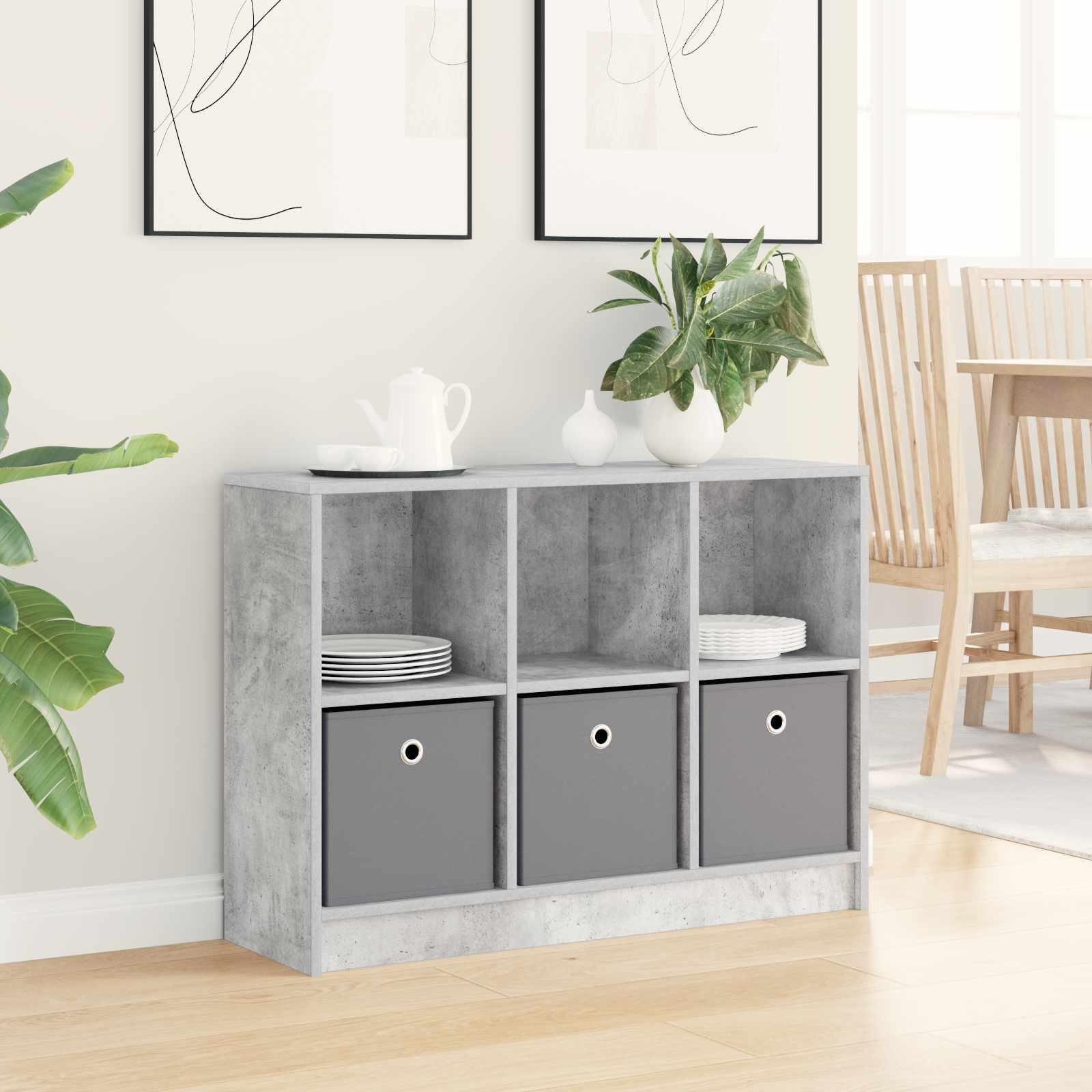 Sidebord med skuffe Beton Grå 88,5 x 27,5 x 63,5 cm billede