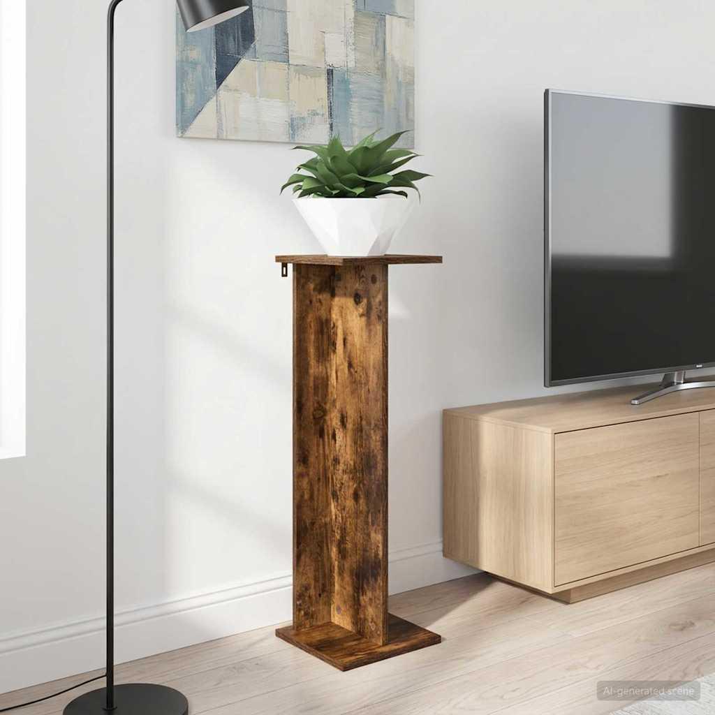 Planteholder i røget eg - konstrueret træ, 25 × 25,5 × 80,5 cm