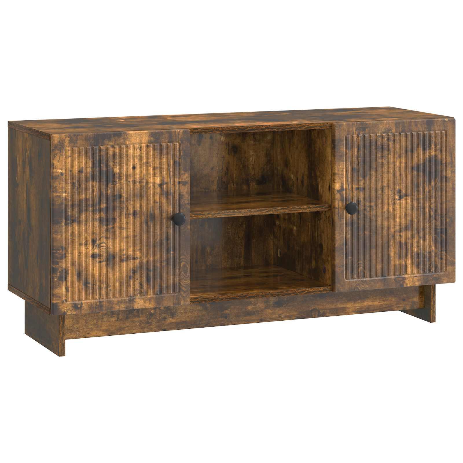 TV-skab Røget eg 102 x 34,5 x 50 cm Konstrueret træ billede