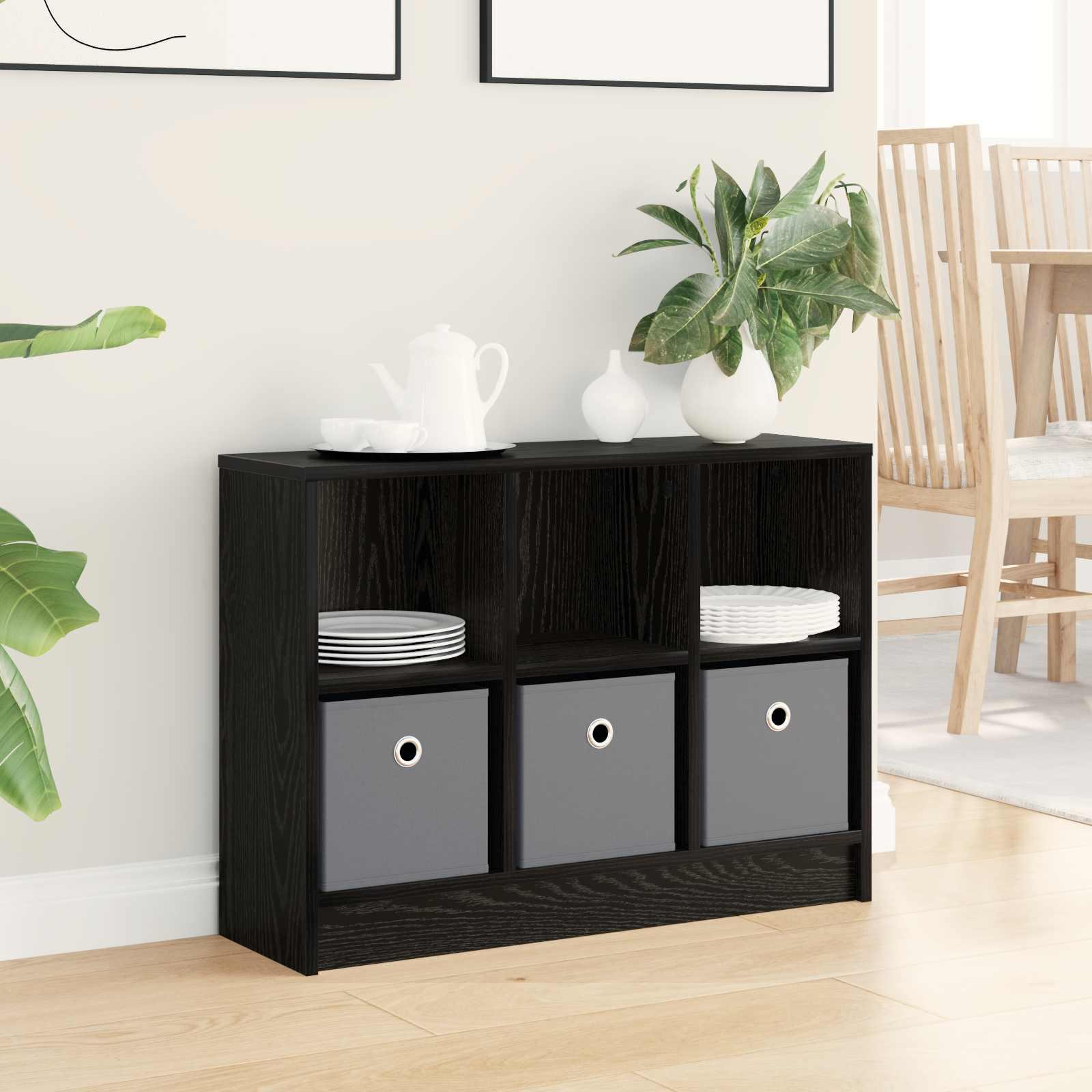 Sidebord med skuffe Sort eg 73,5 x 22,5 x 53,5 cm billede