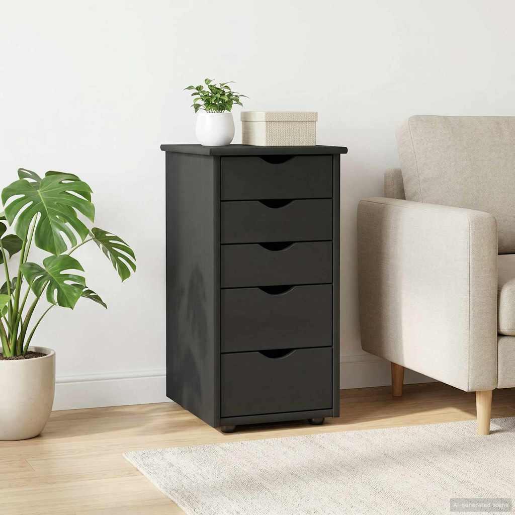 Kabinet Grå 34 x 39 x 61,5 cm Massivt fyrretræ billede
