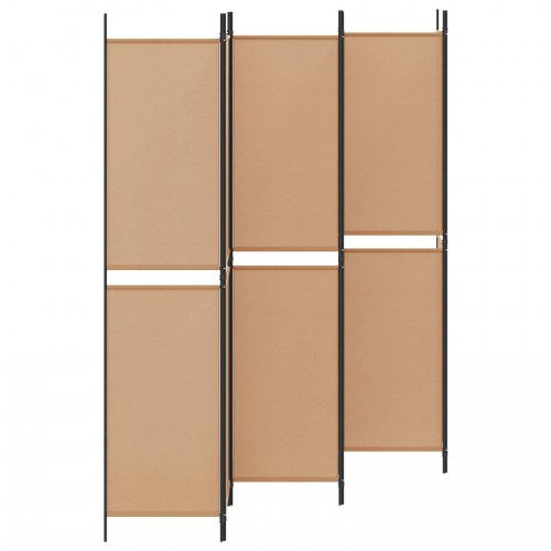 6-panel rumdeler i stof - beige, 300 × 220 cm, foldbar