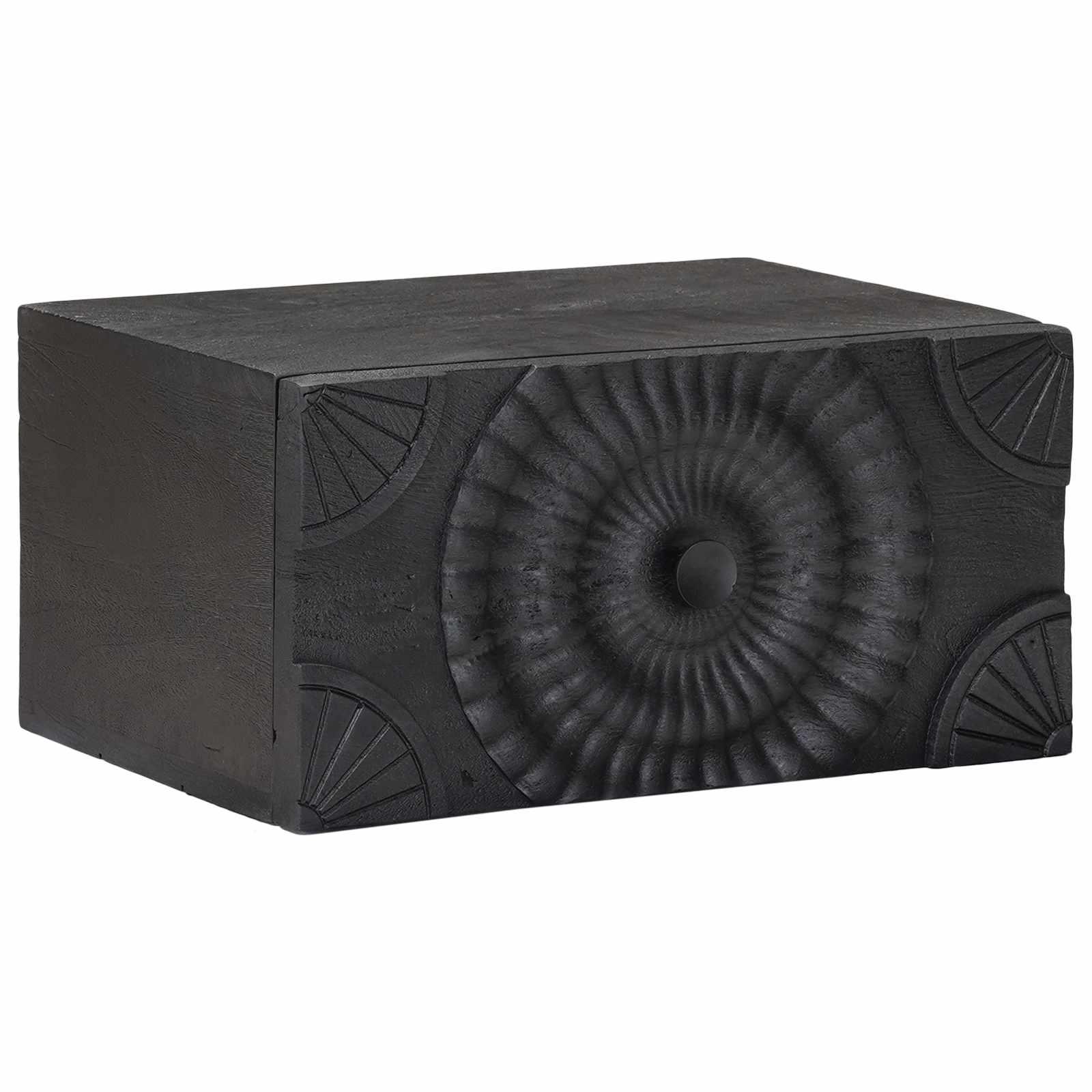 Natskab Sort 40 x 30 x 20 cm Massivt Mango Træ og Ingeniørtræ billede
