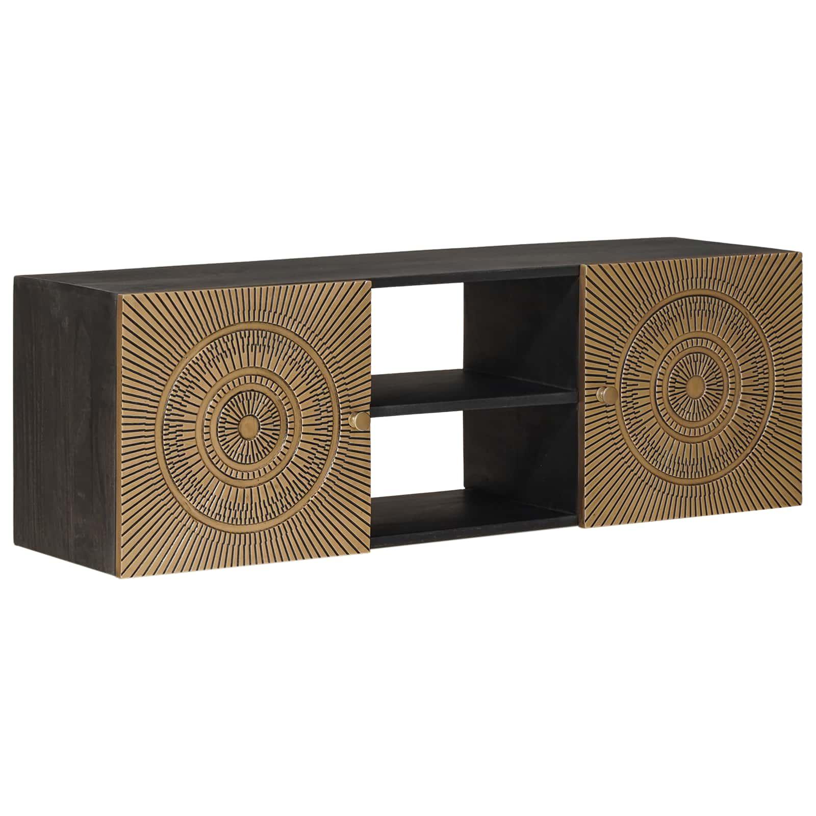 TV-skab med hylde med opbevaring Messing 105 x 30 x 35 cm billede