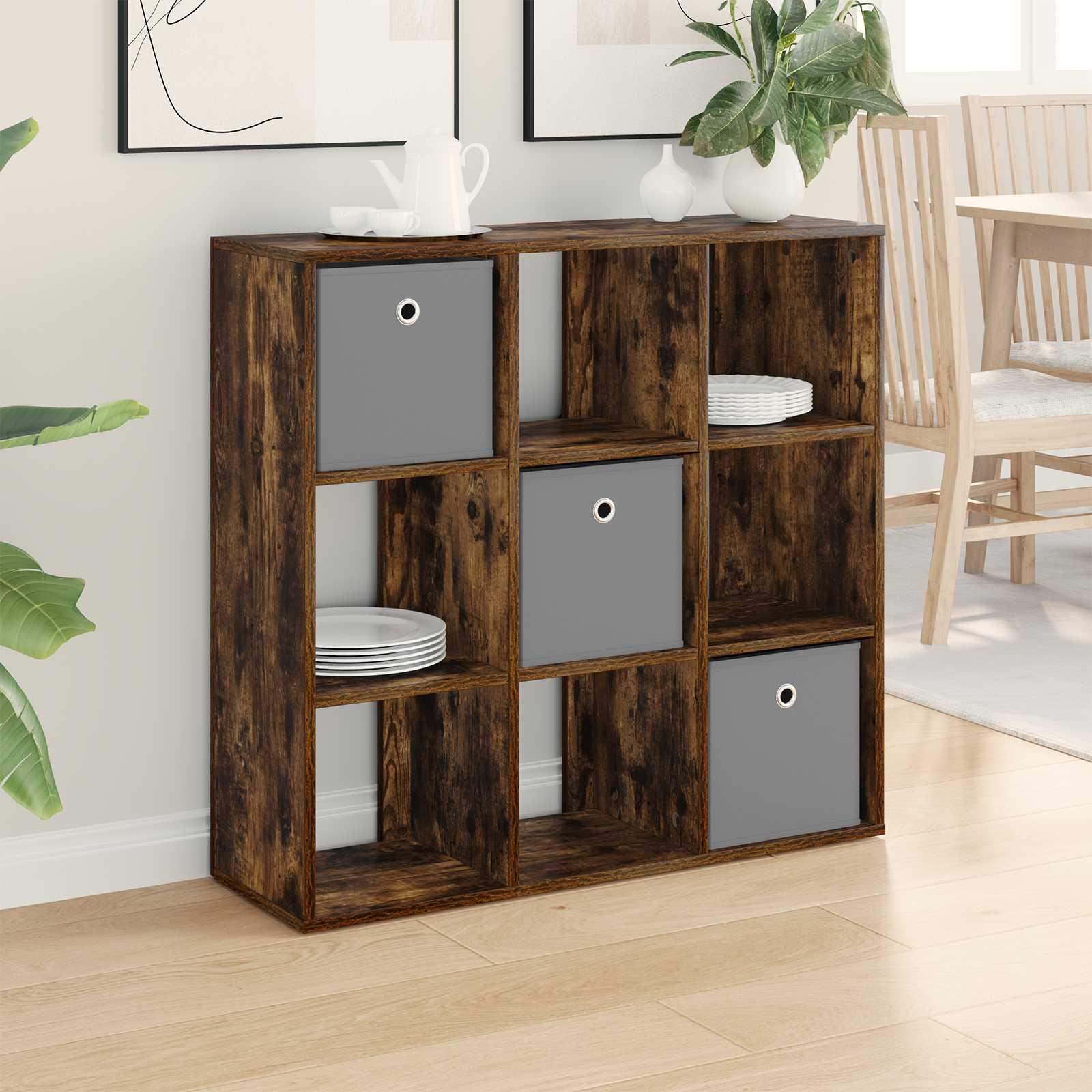 Sidebord med skuffe Røget eg 88,5 x 29 x 84,5 cm billede