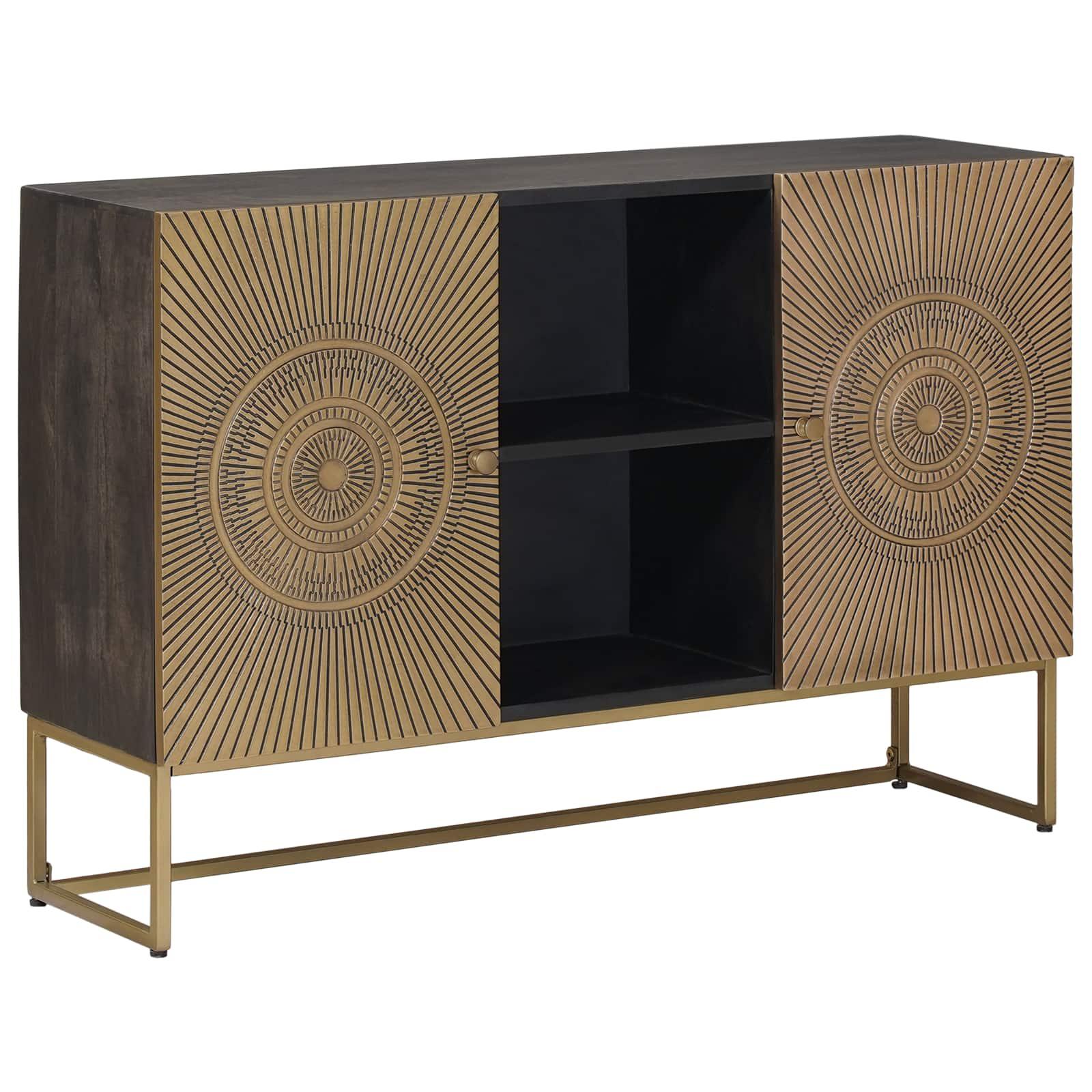 Sidebord Messing 105 x 30 x 70 cm billede