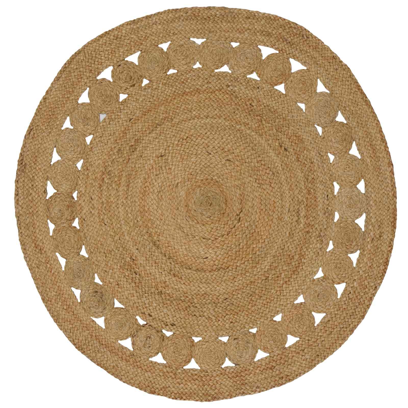 Tæppe Naturfarvet Ø 120 cm Jute billede