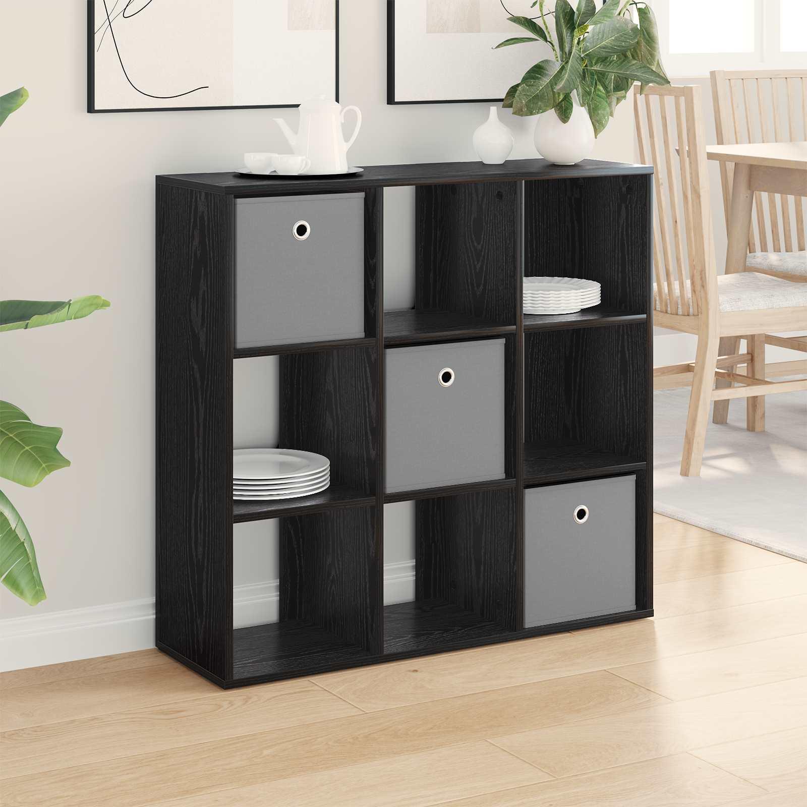 Sidebord med skuffe Sort eg 88,5 x 29 x 84,5 cm billede