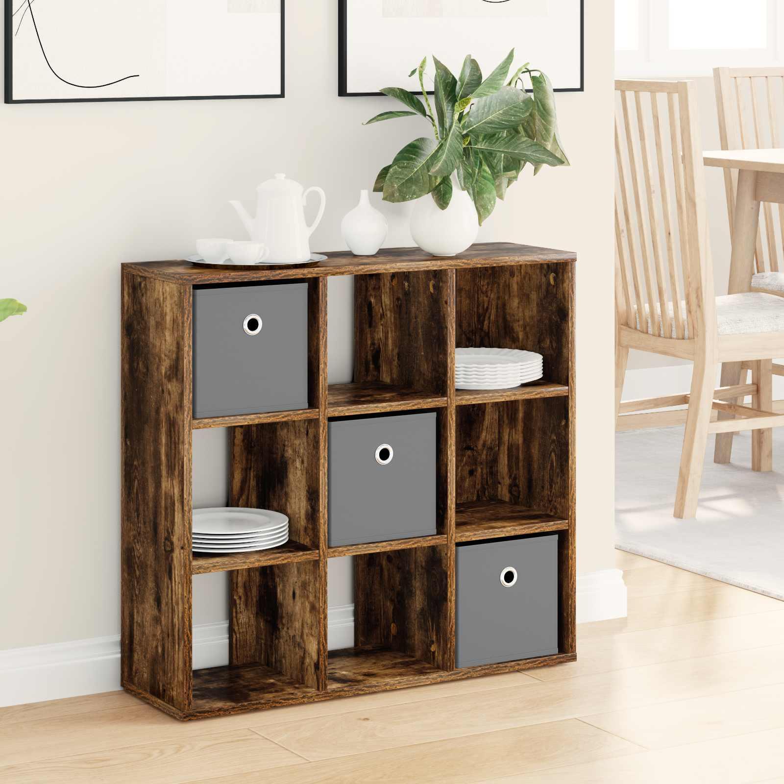 Sidebord med skuffe Røget eg 73,5 x 24 x 69,5 cm billede