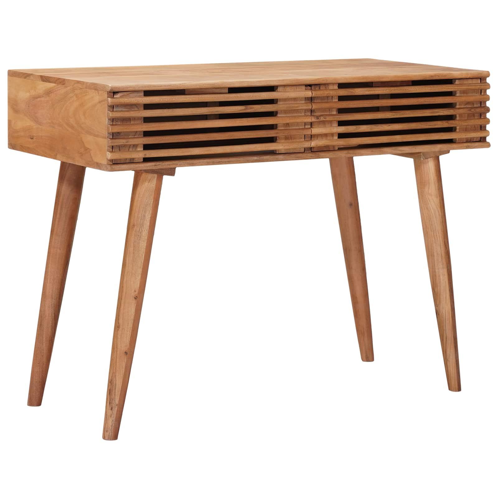 Bord med skuffe med opbevaring Naturfarvet 100 x 48 x 76 cm billede