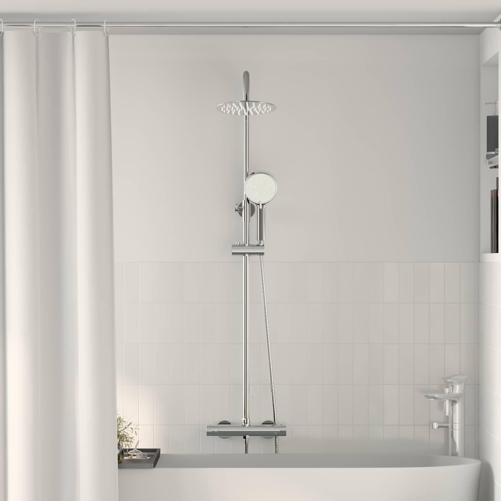 Termostatisk brusesystem sæt Krom 27 x 43,5 x 83 cm billede