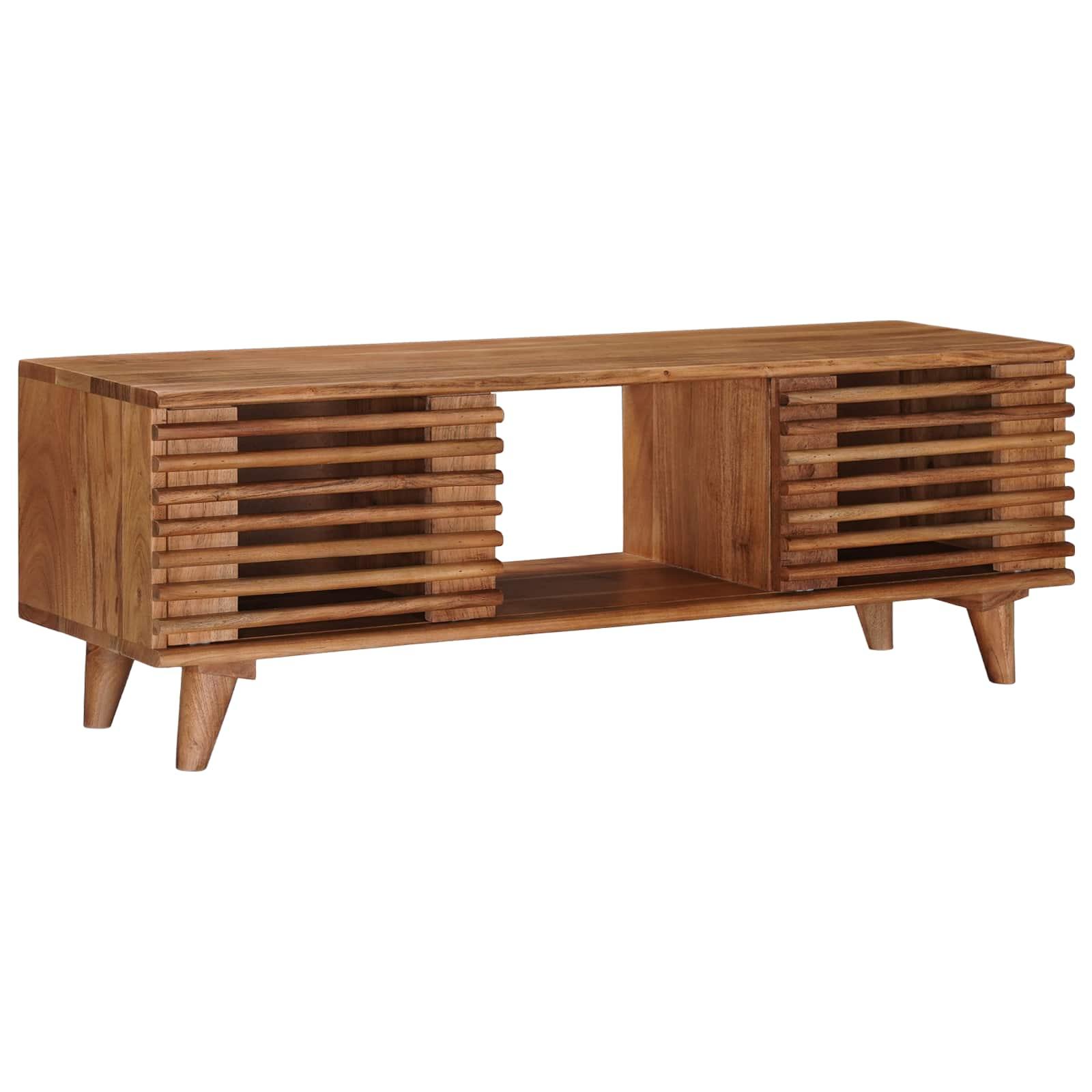 TV-skab med opbevaring med dør Naturfarvet 105 x 30 x 35 cm billede