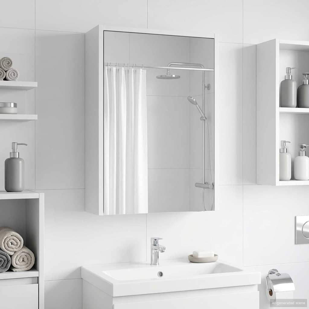 Badeværelsesspejlskab Hvid 43 x 16 x 62.5 cm Konstrueret træ billede